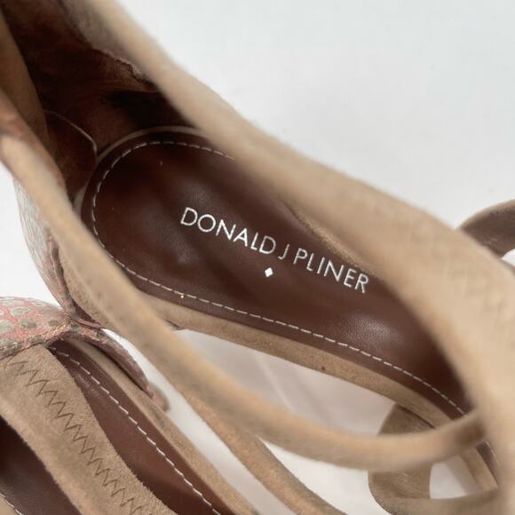 DONALD J PLINER Vida Heels Size 8.5 Shoes Suede Metallic Reptile Zipper Heel - Picture 3 of 16